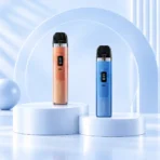 خرید-پاد-سیستم پاد-ارزان Rose-Gold-and-Blue-Vape-Devices-on-Pedestals
